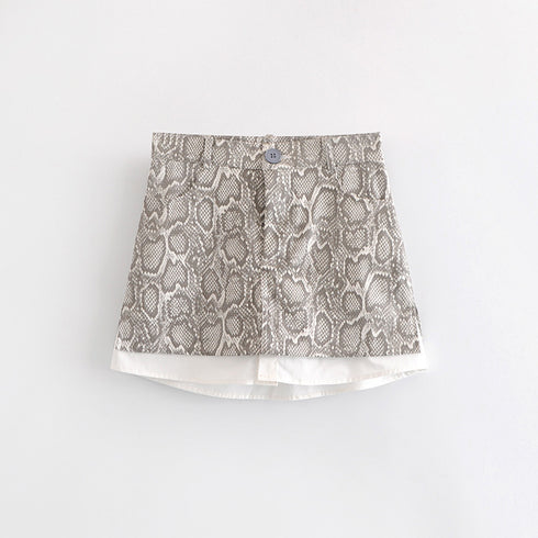 Snake pattern a-line skirt skirt - ROUTINE FASHION